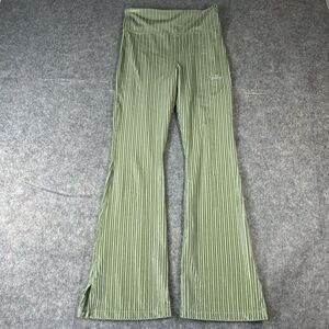 Nike Pants Womens XL Rib Knit Velvet Flare Tight Green Athleisure
